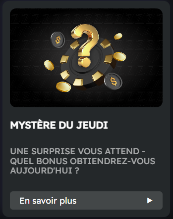 Bonus MYSTÈRE DU JEUDI BetZino